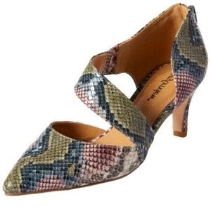 Comfortview The Braelyn Pump In A Faux Snakeskin Pattern 9 1/2 WW Womens NWOT